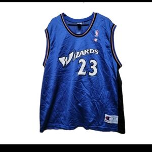 VTG Champion Michael Jordan #23 Washington Wizards NBA Jersey Mens LRG Blue